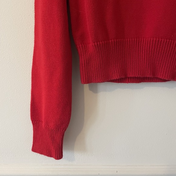 VTG Polo Ralph Lauren Kids Sz L Knit Crew Pullover Red USA Flag Logo 100% Cotton - Picture 5 of 8